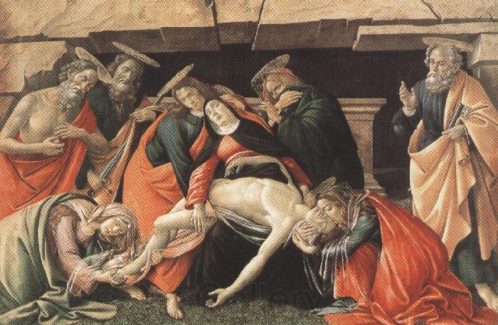 Sandro Botticelli Lament fro Christ Dead,with st jerome,St Paul and St Peter (mk36) Norge oil painting art